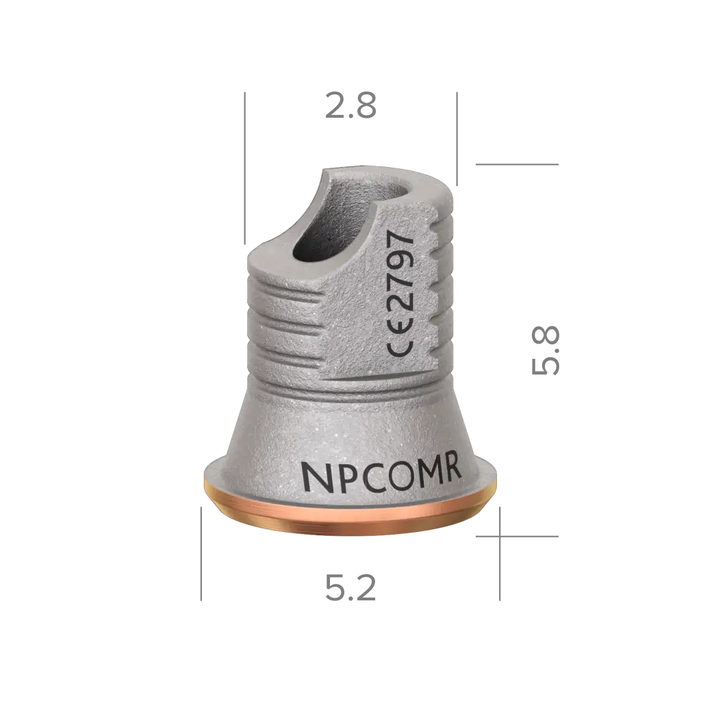 Abutment, titanium base, 1 mm, rotational, N. 