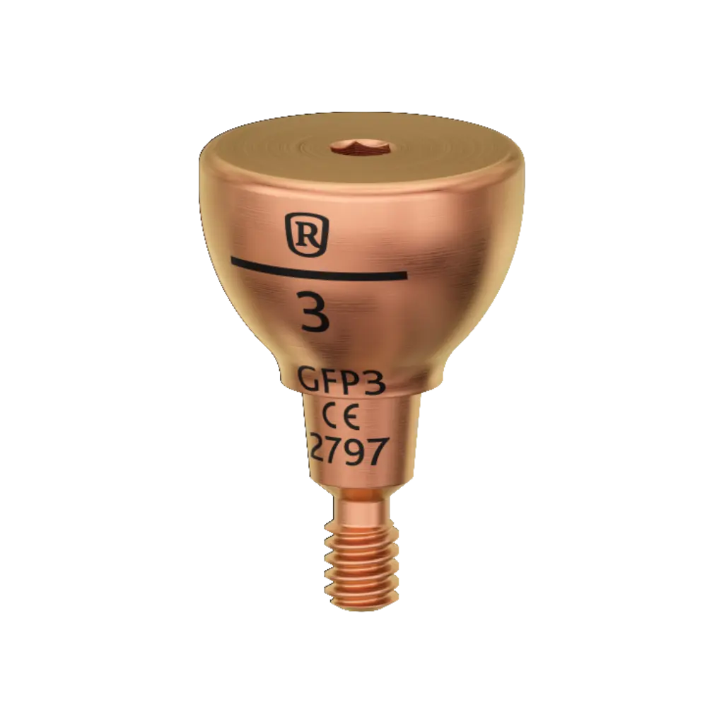 Healing abutment, one-piece, 3 mm, R.